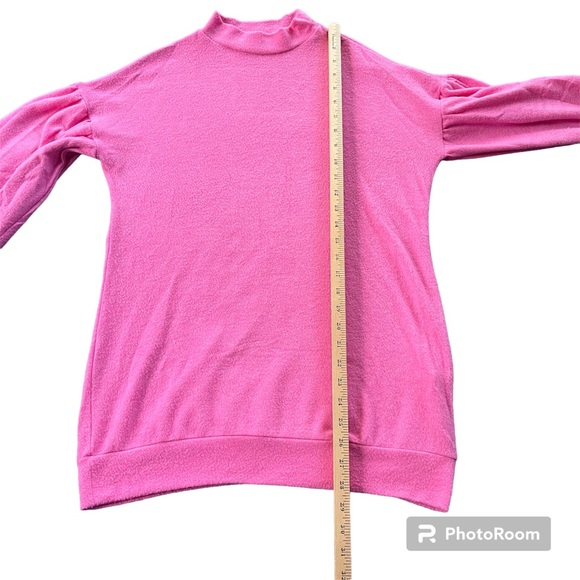 Hailey & Co. Women’s M Pink Long Sleeve High Neck Balloon Sleeve Rayon Sweater - Picture 9 of 13